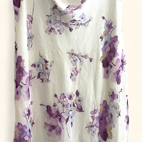 Vintage Be Smart Floral Babydoll Midi Dress 8/10 Fairy Purple Ruffled Sheer - Picture 4 of 10